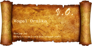 Vogel Orsika névjegykártya